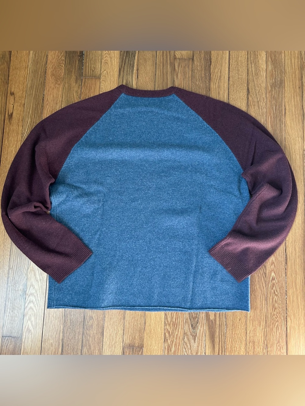 J Crew Sweater Mens Large Lambswool Crewneck Raglan Knit Pullover Color Block - Picture 6 of 6
